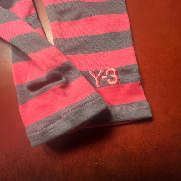 Y-3 Yohji Yamamoto for adidas pink & grey striped arm stirrups. - Picture 3 of 3